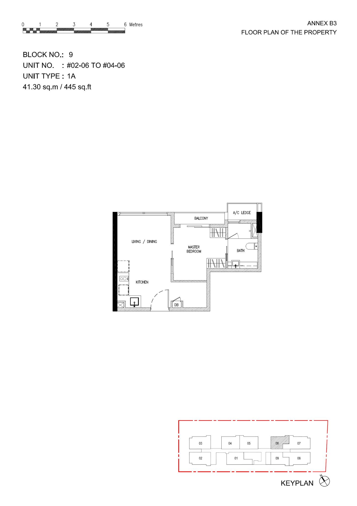 Roots @ Transit 1 Bedroom Floor Plan 1