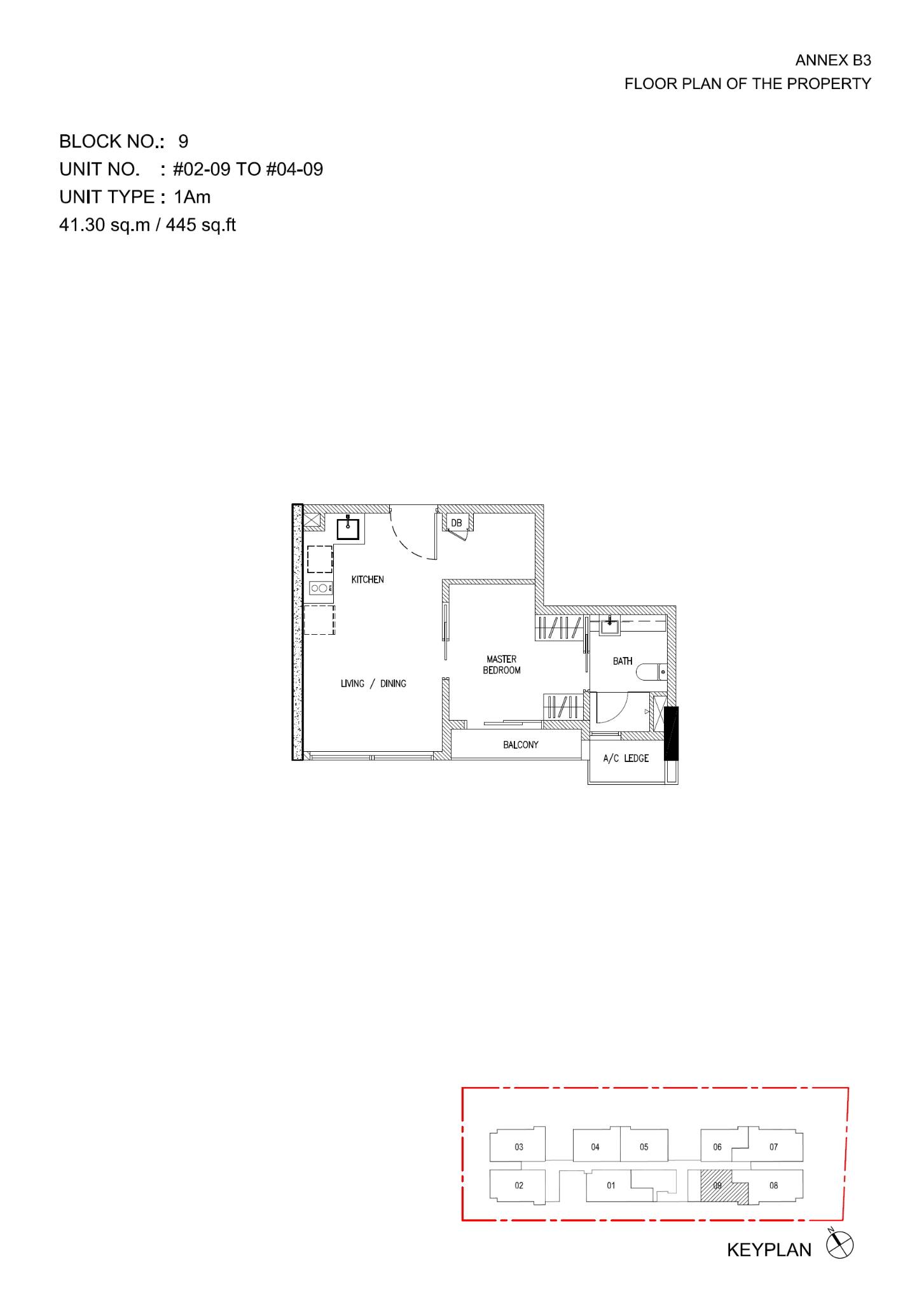 Roots @ Transit 1 Bedroom Floor Plan 2