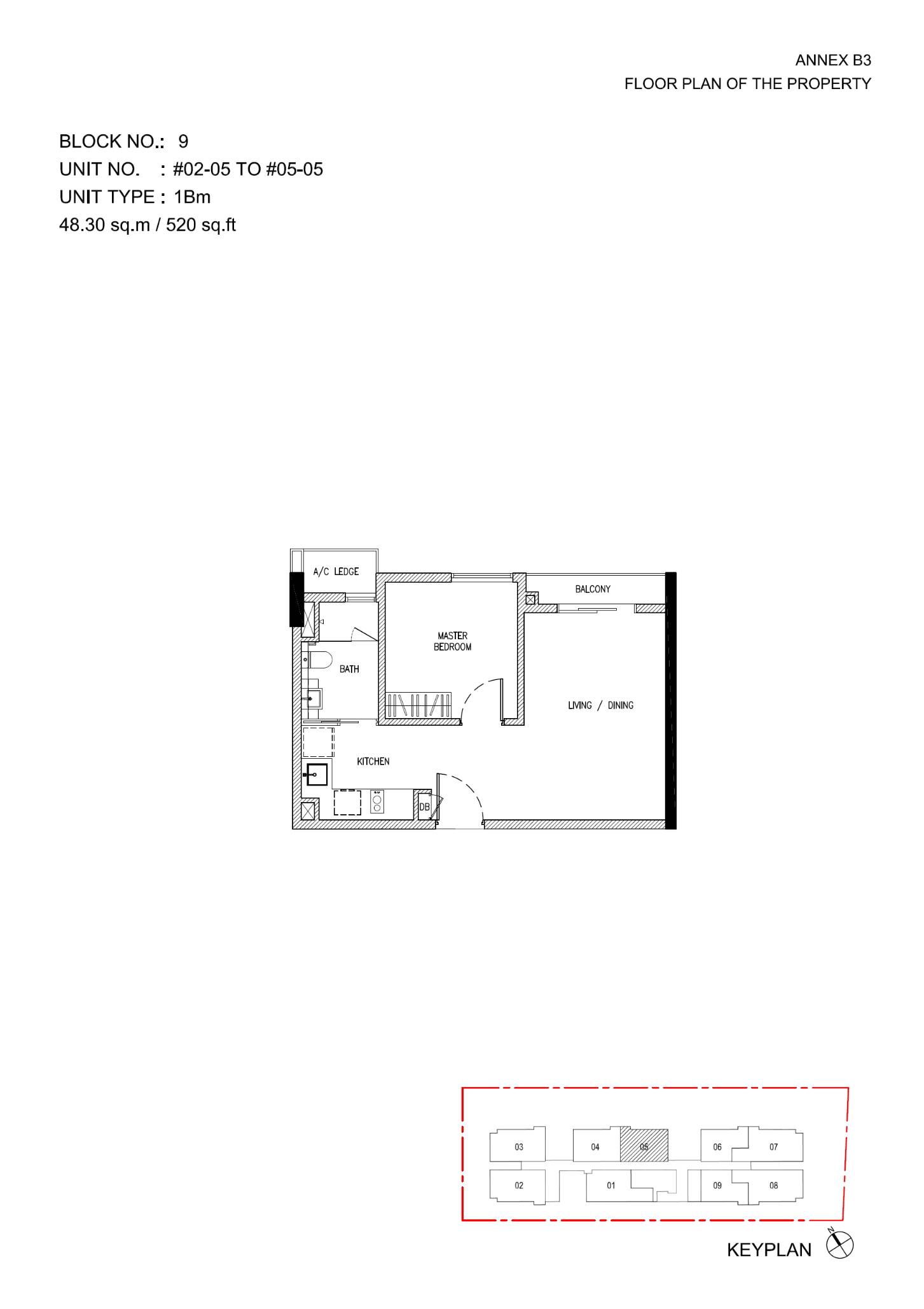 Roots @ Transit 1 Bedroom Floor Plan 4